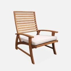 Chaise Avec Repose-pied Bois (lot De 2) -Jardin Et Extérieur ACRLXFTBGX2 03