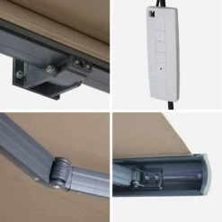 Store Banne électrique 4x3m Couleur : Taupe -Jardin Et Extérieur AWA4X3FCBN 04