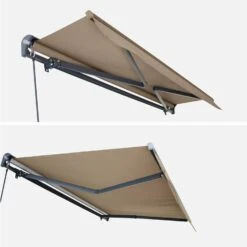 Store Banne Manuel 3x2m Couleur : Taupe -Jardin Et Extérieur AWM3X2SCBN 03