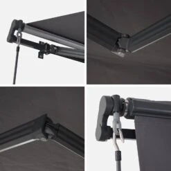 Store Banne Manuel 4x2,5m Couleur : Gris -Jardin Et Extérieur AWM4X25KDGY 04