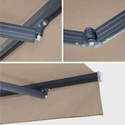 Store Banne Manuel 4x3m Couleur : Taupe -Jardin Et Extérieur AWM4X3SCBN 04