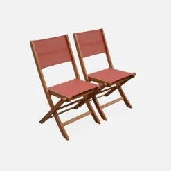 Table De Jardin Extensible Bois , 6 Chaises Couleur : Bois / Terra Cotta -Jardin Et Extérieur EC180R6TC 05