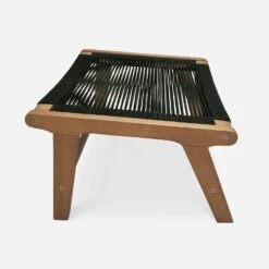 Chaise De Jardin En Bois Et Corde Avec Repose Pieds Couleur : Noir 10 Chaise De Jardin En Bois Et Corde Avec Repose Pieds Couleur : Noir -Jardin Et Extérieur ECRLXROPEBK 04