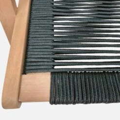 Chaise De Jardin En Bois Et Corde Avec Repose Pieds Couleur : Noir 11 Chaise De Jardin En Bois Et Corde Avec Repose Pieds Couleur : Noir -Jardin Et Extérieur ECRLXROPEBK 05