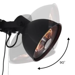 Parasol Chauffant Mural électrique 2000W -Jardin Et Extérieur EHW2000WACBK 03