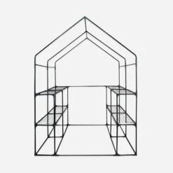 Serre De Jardin Tunnel 2m² Avec 8 étagères -Jardin Et Extérieur GHOHSHELF 04