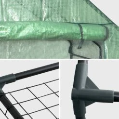 Serre De Jardin Tunnel 2m² Avec 8 étagères -Jardin Et Extérieur GHOHSHELF 05