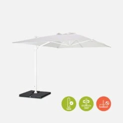 Parasol Déporté Rectangulaire 3x4 M 12 Parasol Déporté Rectangulaire 3x4 M -Jardin Et Extérieur HU3X4WH 01bis