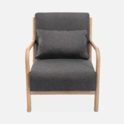 Fauteuil Design En Bois Et Tissu Couleur : Gris Foncé -Jardin Et Extérieur IACSCADKGY 02