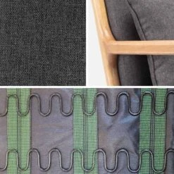 Fauteuil Design En Bois Et Tissu Couleur : Gris Foncé -Jardin Et Extérieur IACSCADKGY 04