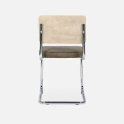 Chaise Cantilever Tissu Et Effet Rotin (lot De 2) Couleur : Taupe -Jardin Et Extérieur ICHRMJTPX2 04