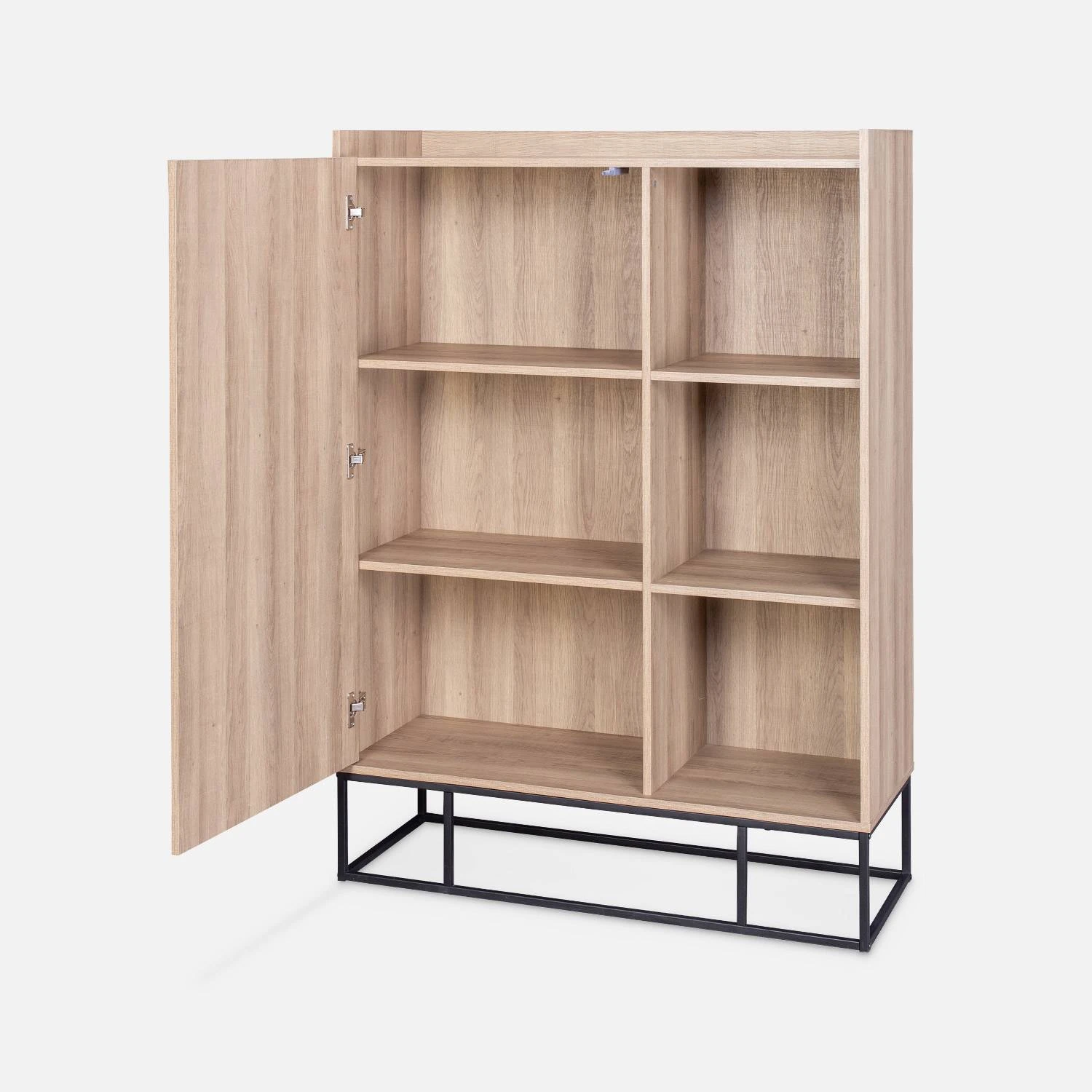 Vaisselier Métal Et Effet Bois 1 Porte 8 Vaisselier Métal Et Effet Bois 1 Porte – Image 6