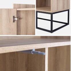 Vaisselier Métal Et Effet Bois 1 Porte 15 Vaisselier Métal Et Effet Bois 1 Porte -Jardin Et Extérieur IDCAB100NAT 04