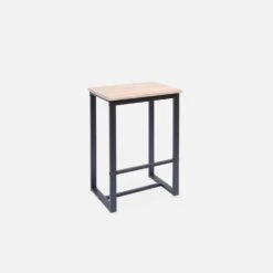 Set Table Haute Avec 2 Tabourets De Bar Couleur : Noir -Jardin Et Extérieur IDS60R2 03