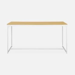 Table à Manger Métal Et Effet Bois 4 Places Couleur : Blanc 11 Table à Manger Métal Et Effet Bois 4 Places Couleur : Blanc -Jardin Et Extérieur ILFDT150WH 02