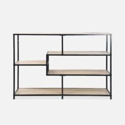 Etagère Bibliothèque Industrielle Métal Et Effet Bois 5 Niveaux -Jardin Et Extérieur ILFSHELF78BN 02