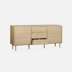 Buffet Effet Bois 2 Portes 160 Cm Couleur : Bois -Jardin Et Extérieur IMKBUFFET160WD 03