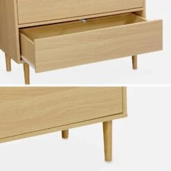 Commode Effet Bois 6 Tiroirs Couleur : Bois -Jardin Et Extérieur IMKCHEST6DWD 04