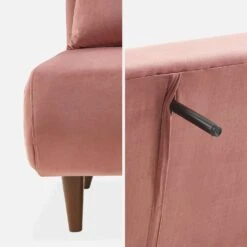Canapé Convertible 2 Places Tissu, Pieds Bois Couleur : Vieux Rose 20 Canapé Convertible 2 Places Tissu, Pieds Bois Couleur : Vieux Rose -Jardin Et Extérieur ISOFGVVOPK 07