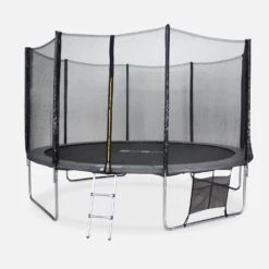 Trampoline 400cm Avec Pack D'accessoires Couleur : Gris -Jardin Et Extérieur KIT400GREY 02