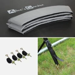 Trampoline 400cm Avec Pack D'accessoires Couleur : Gris -Jardin Et Extérieur KIT400GREY 07