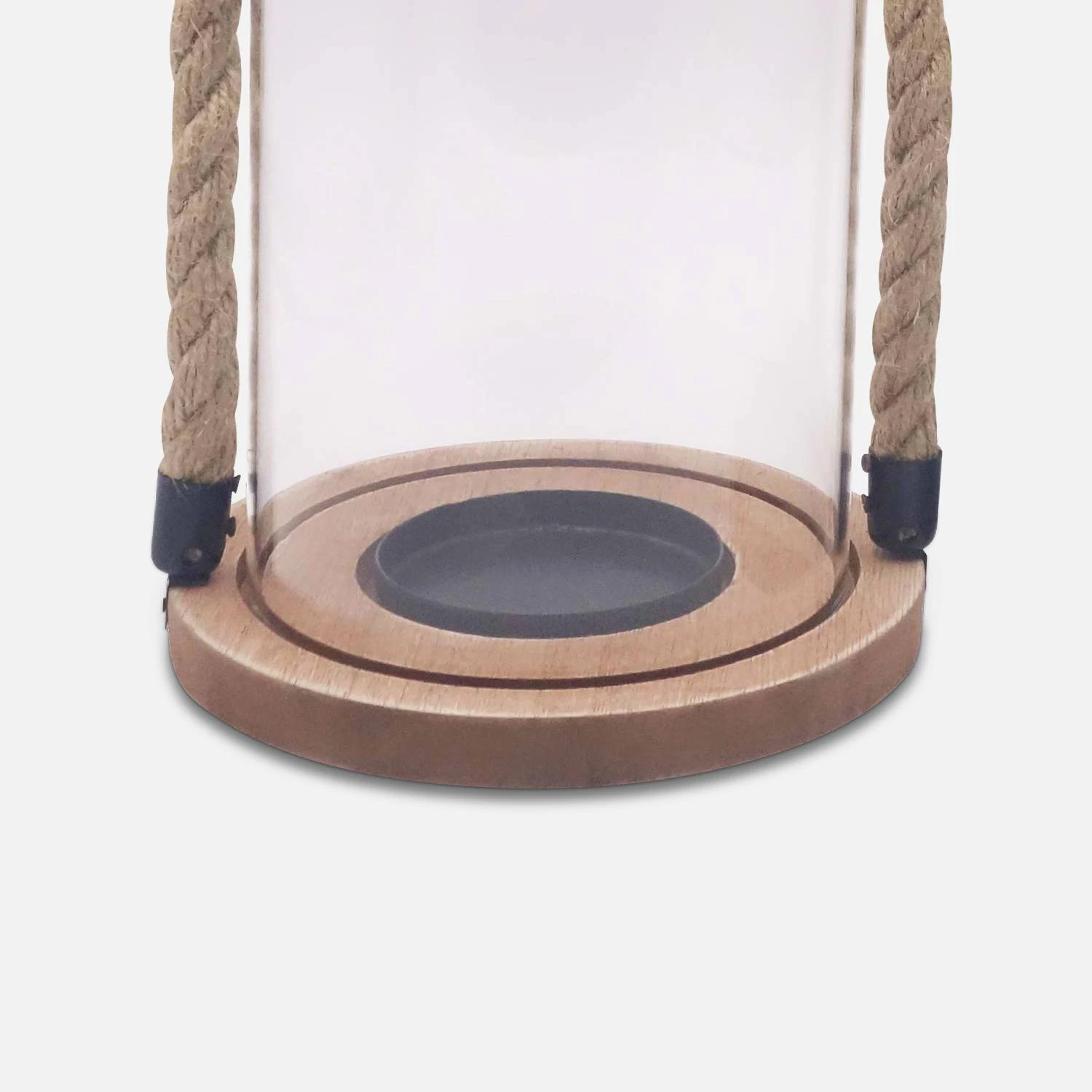 Lanterne En Verre, Anse En Corde Intérieur/extérieur (lot De 2) 5 Lanterne En Verre, Anse En Corde Intérieur/extérieur (lot De 2) – Image 3