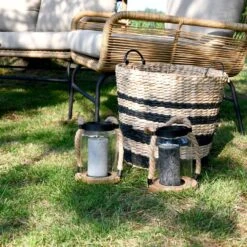 Lanterne En Verre, Anse En Corde Intérieur/extérieur (lot De 2) 11 Lanterne En Verre, Anse En Corde Intérieur/extérieur (lot De 2) -Jardin Et Extérieur LANT19ROPEX2 04