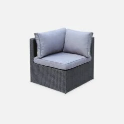 Salon De Jardin Résine Tressée 5 Places Couleur : Noir / Gris 10 Salon De Jardin Résine Tressée 5 Places Couleur : Noir / Gris -Jardin Et Extérieur LCA007BLACKGY 02