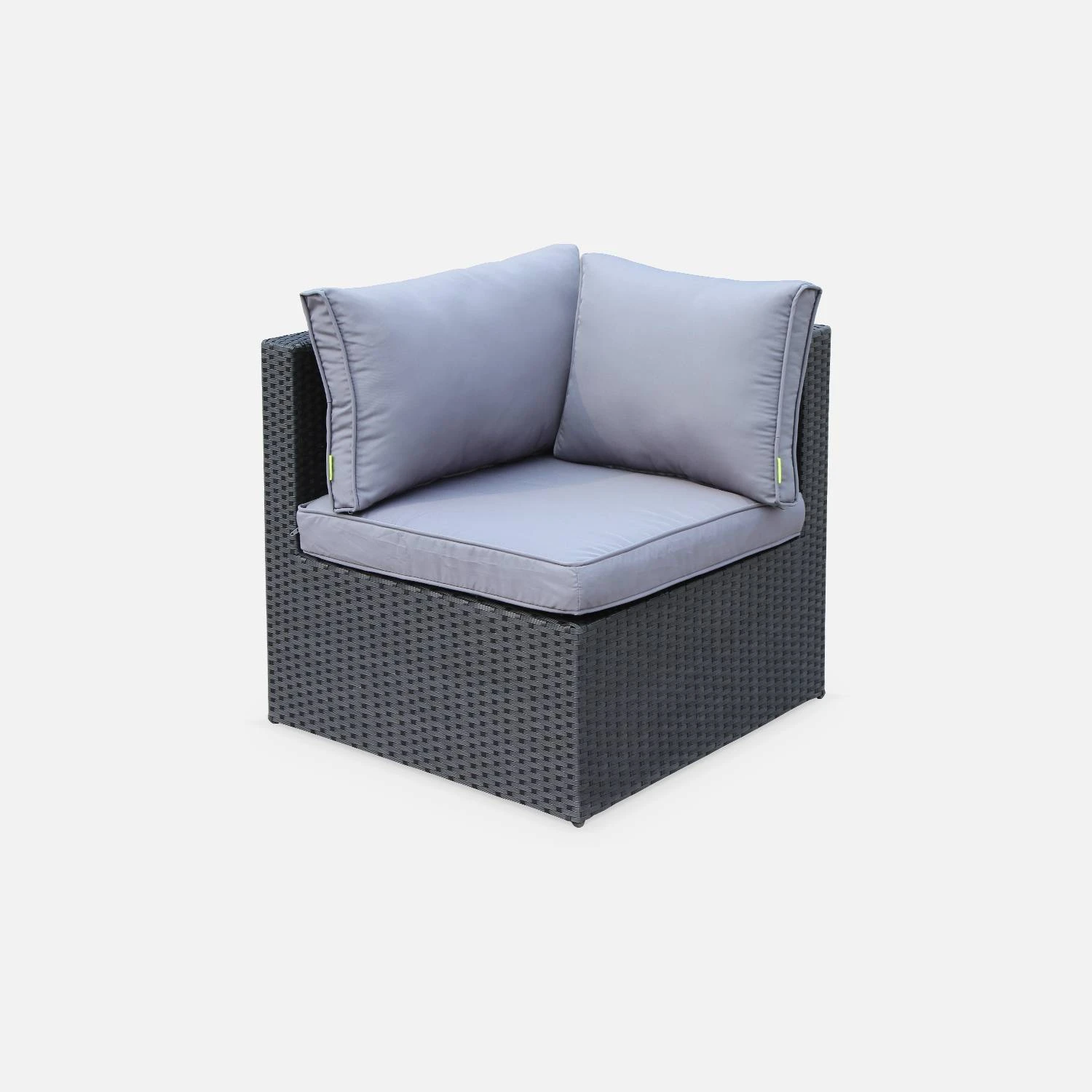 Salon De Jardin Résine Tressée 5 Places Couleur : Noir / Gris 5 Salon De Jardin Résine Tressée 5 Places Couleur : Noir / Gris – Image 3