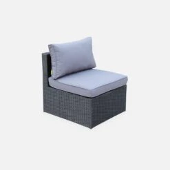 Salon De Jardin Résine Tressée 5 Places Couleur : Noir / Gris 11 Salon De Jardin Résine Tressée 5 Places Couleur : Noir / Gris -Jardin Et Extérieur LCA007BLACKGY 03