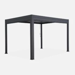 Pergola Bioclimatique 3x4m + Store 4m -Jardin Et Extérieur PGBC3X4R4AT 03