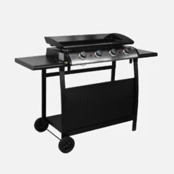 Plancha Gaz 4 Brûleurs Inox 10kW Avec Chariot -Jardin Et Extérieur PH1004TROLLEY 01