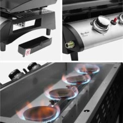 Plancha Gaz 4 Brûleurs Inox 10kW Avec Chariot -Jardin Et Extérieur PH1004TROLLEY 04