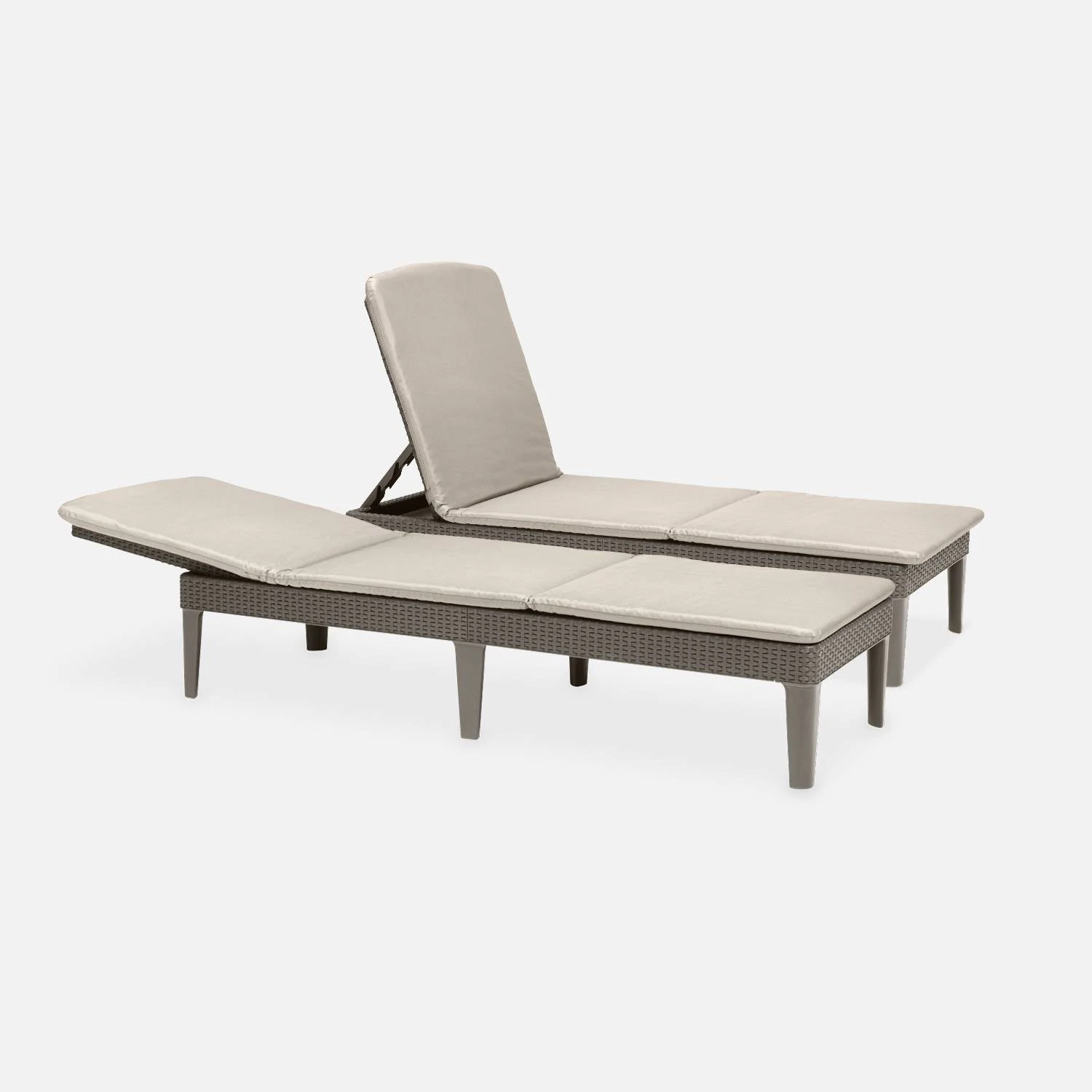 Bain De Soleil Imitation Rotin Multi Positions (lot De 2) Couleur : Cappuccino 4 Bain De Soleil Imitation Rotin Multi Positions (lot De 2) Couleur : Cappuccino – Image 2