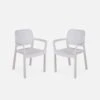 Chaise De Jardin Empilable Résine Plastique (lot De 2) Couleur : Blanc -Jardin Et Extérieur PLKSARMX2WH 01