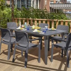 Chaise De Jardin Empilable Résine Plastique (lot De 6) Couleur : Graphite 7 Chaise De Jardin Empilable Résine Plastique (lot De 6) Couleur : Graphite -Jardin Et Extérieur PLKSARMX6BK 03