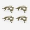 Table Picnic En Bois 6 Places 180cm (lot De 4) -Jardin Et Extérieur PNW177R6X4 01