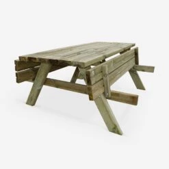 Table Picnic En Bois 6 Places 180cm (lot De 4) -Jardin Et Extérieur PNW177R6X4 03