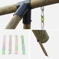 Aire De Jeux Balançoires, échelle En Corde -Jardin Et Extérieur PSWPLAD 05