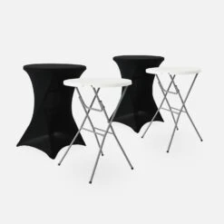 Table Mange Debout Pliable Avec Housse De Protection (lot De 2) Couleur : Noir 9 Table Mange Debout Pliable Avec Housse De Protection (lot De 2) Couleur : Noir -Jardin Et Extérieur RECPL80X2BKCOV 01