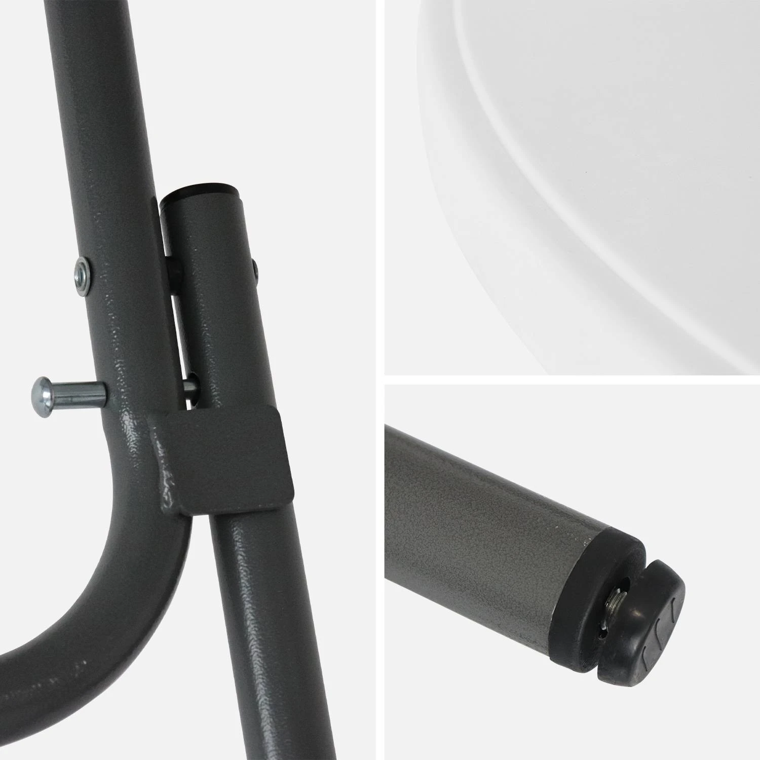 Table Mange Debout Pliable Avec Housse De Protection (lot De 2) Couleur : Noir 7 Table Mange Debout Pliable Avec Housse De Protection (lot De 2) Couleur : Noir – Image 5