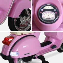 Scooter électrique Enfant Vespa 12V, 1 Place Couleur : Rose -Jardin Et Extérieur ROCVESPAPINK 03