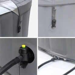 Spa Gonflable 4 Places Carré, Système Anti-gel Et Bâche -Jardin Et Extérieur SPA160LSGR 06