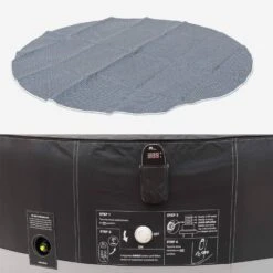Spa Gonflable 6 Places Rond Simili Cuir, Ozonateur, Système Anti-gel, Couvercle -Jardin Et Extérieur SPACA069 04