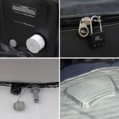 Spa Gonflable 6 Places Rond Simili Cuir, Ozonateur, Système Anti-gel, Couvercle -Jardin Et Extérieur SPACA069 06