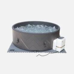 Spa Gonflable 8 Places Rond Massage Air-jets Wifi Ozonateur UVC Couvercle Tapis