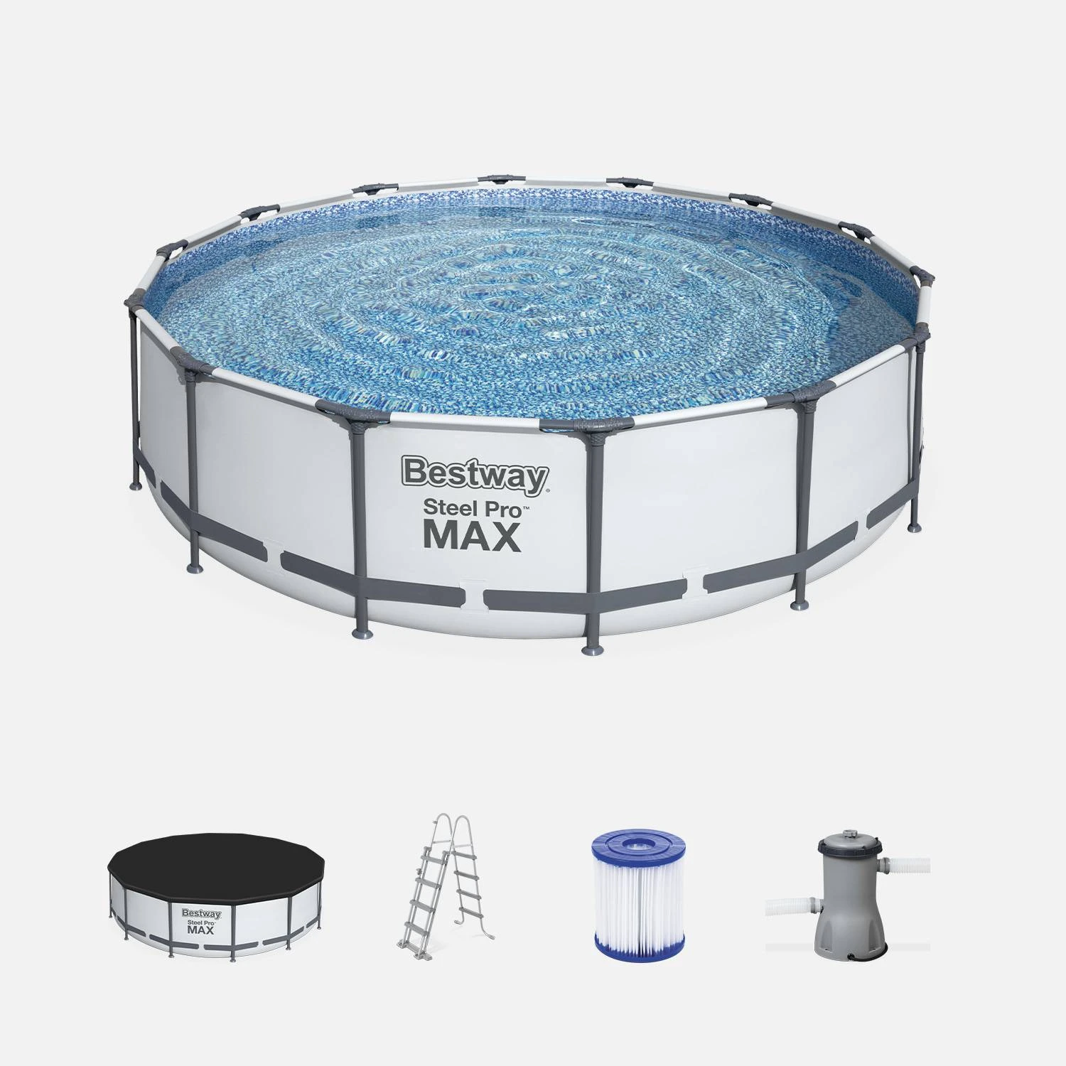 Piscine Hors Sol Tubulaire Ronde Avec Bâche, échelle, Pompe Et Filtre ∅4,3m 3 Piscine Hors Sol Tubulaire Ronde Avec Bâche, échelle, Pompe Et Filtre ∅4,3m