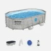 Piscine Hors Sol Tubulaire Ovale Avec Pompe, échelle, Bâche Et Diffuseur 5x3m -Jardin Et Extérieur SPBW5X3ST 05