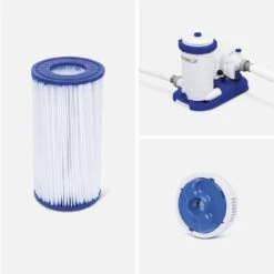 Piscine Hors Sol Tubulaire Géante Avec Pompe, échelle, Bâche Et Diffuseur -Jardin Et Extérieur SPBW7X3OVWD 03