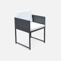 Table De Jardin Encastrable Résine Tressée, 6 Chaises Couleur : Marron -Jardin Et Extérieur WK6CUBEBN 04